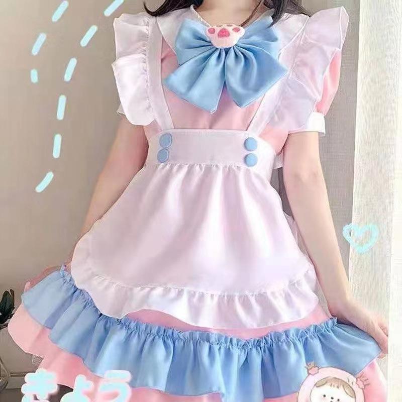 Dienstmädchen zweidimensional, süßes Kleid Mädchen Anime Dienstmädchen Lolita Kleid Bühnenkleidung
