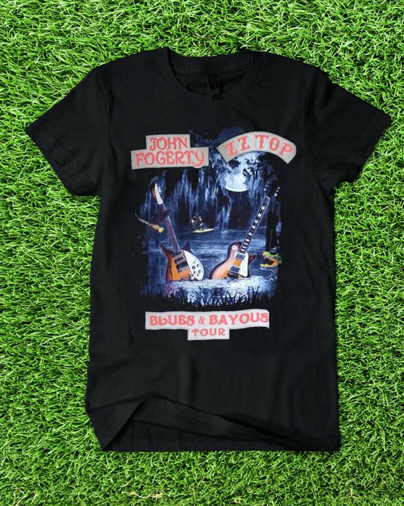 

John Fogerty And Zz Top Blues And Bayou Tour 28 T Shirt Size S-4XL EE551 Unisex T-Shirt XL