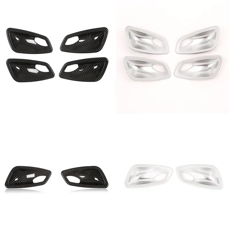 4Pcs Carbon Fiber Texture Interior Door Handle Bowl Trim Cover Fit for BMW E90 3 Series 2005 2006 2007 2008 2009 2010 2011 2012