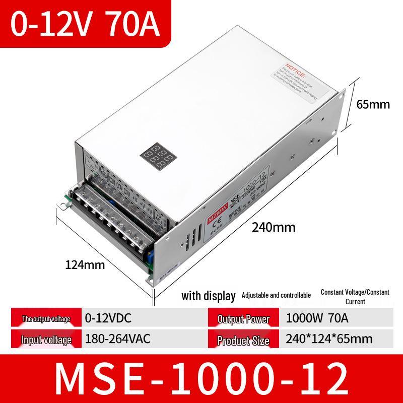 1000W MSE Switching Power Supply: 220V To 12V, 24V, 36V, 48V DC, 0-72V 60A Constant Voltage/Current