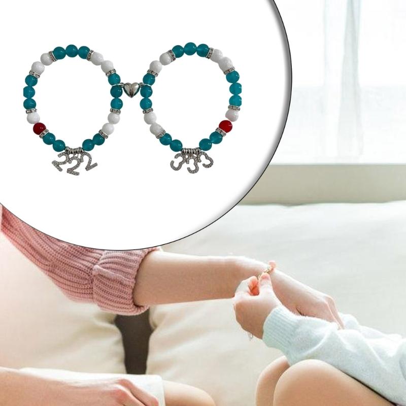Unique Glass Alloy Beaded Bracelet Handmade Number Charm Friendship Wtistchain Gift for Birthdays and Anniversaries