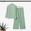 ZANZEA Women Long Sleeve Blazer and Pants Casual Two Piece Suit Sets