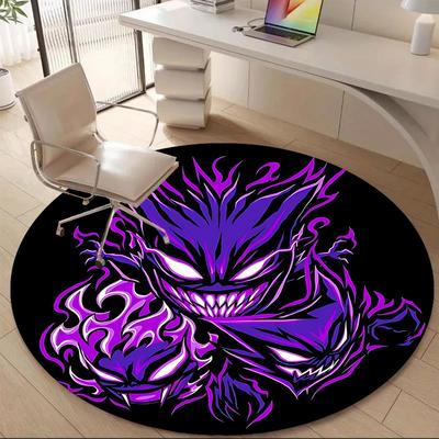1pc Evil Spirit Office Round Area Rug, Under Office Chairs Bedroom Living Room Home Decor, Room Deco