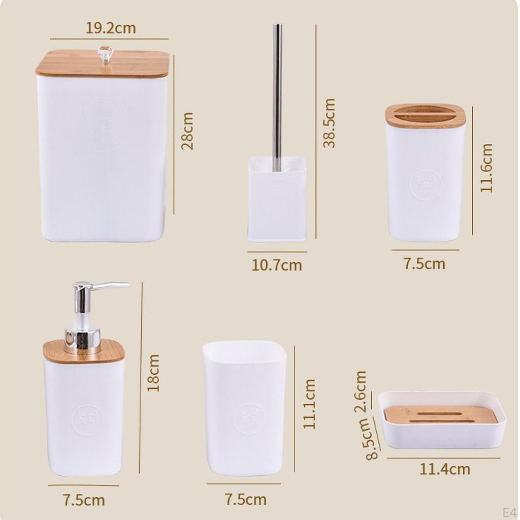 6-teiliges Badezimmerzubehör Einzelspülset in SHURNY SPENDER SPENDER SUNS