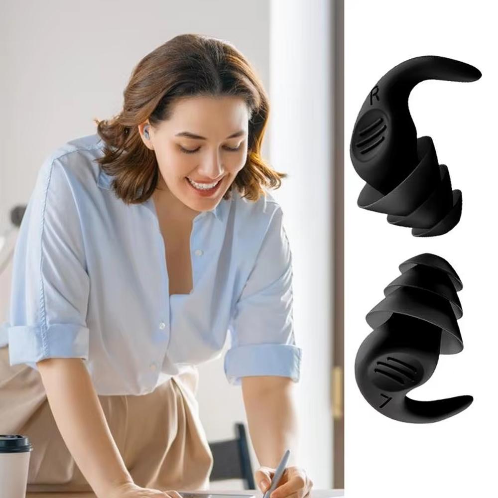 

Беруши для сна, силиконовые беруши для шумоподавления, черные, 1 пара