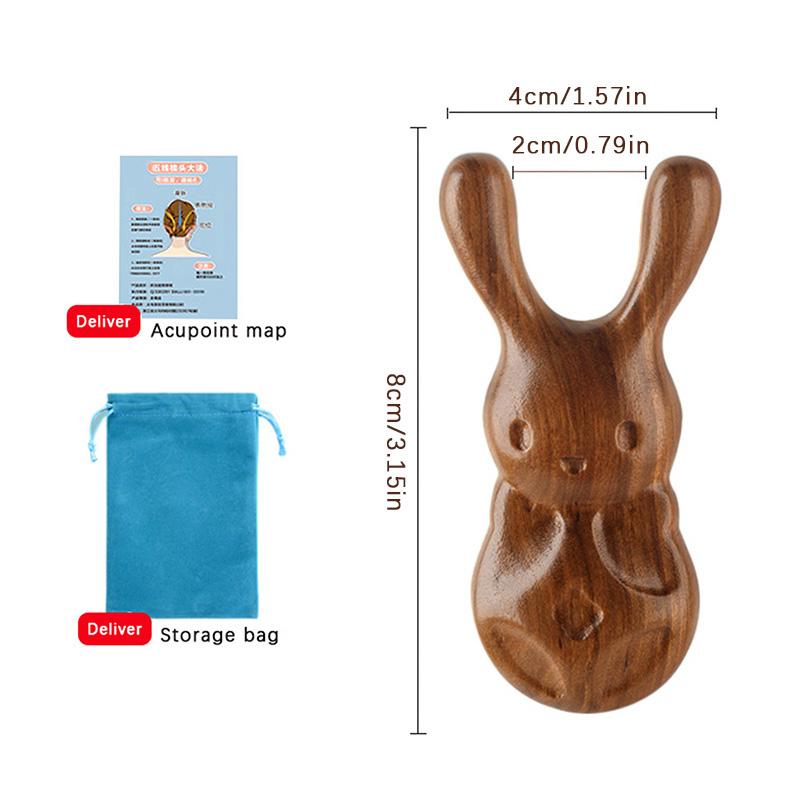 1Pcs Body Meridian Massage Comb Sandalwood Widen Tooth Comb Acupuncture Therapy Blood Circulation Animal Shape With Acupoint Map