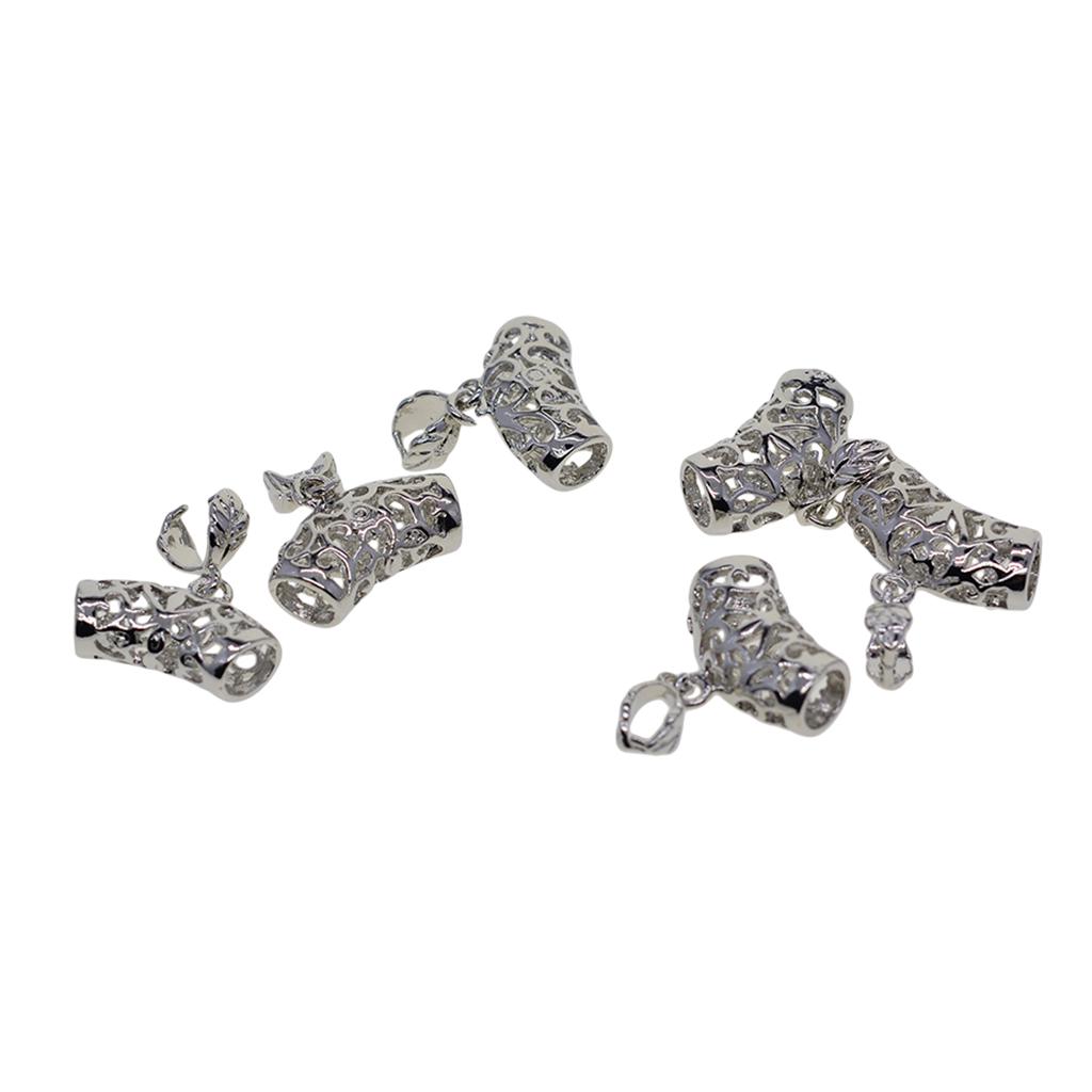 6pcs Leaf Pinch Bails Platinum Plated Chain Holder DIY Jewelry Findings