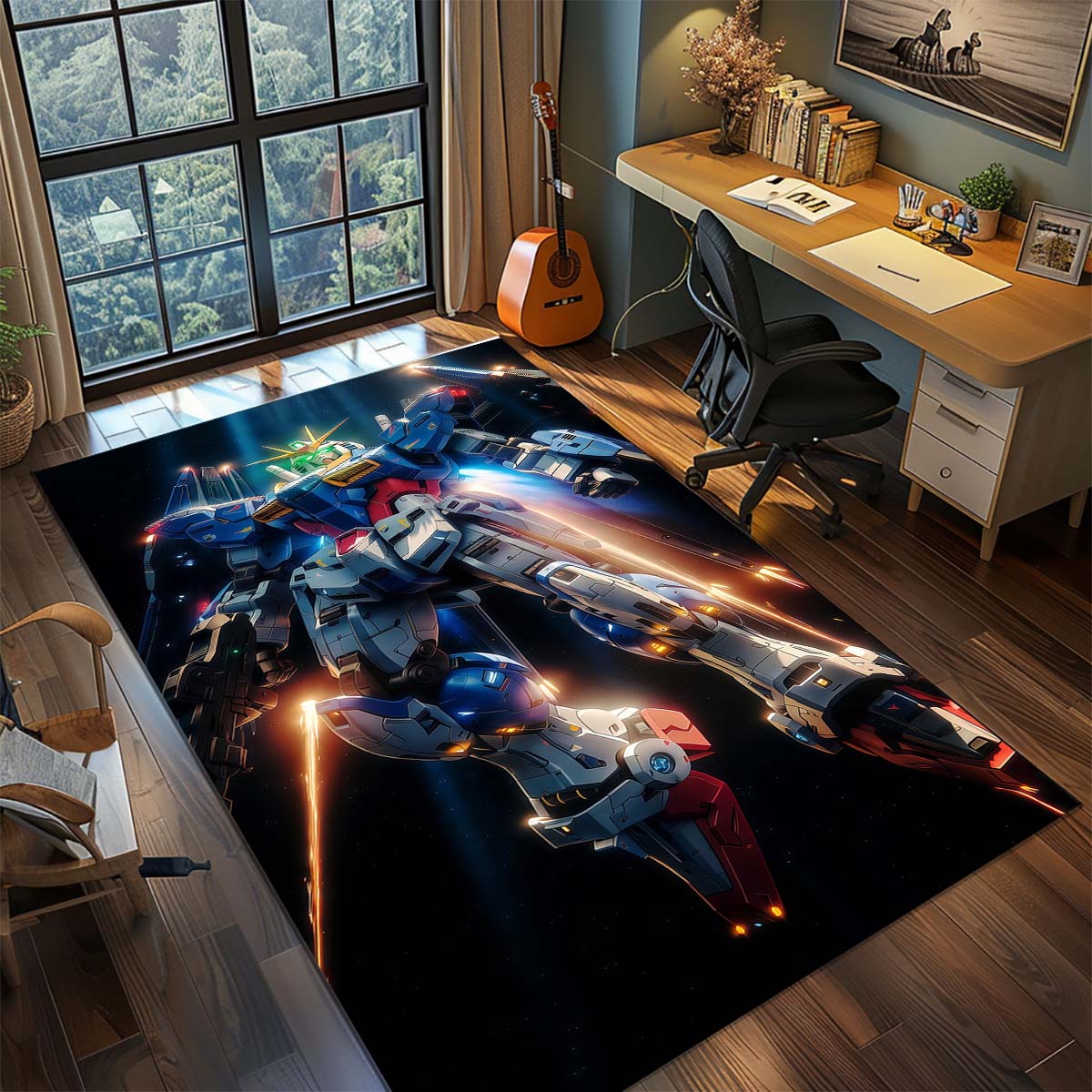 

Gundam Anime Mecha Robot Rug Carpet Large Area Rug Non Slip Washable Floor Mat Gamer Room Bedroom Home Decor 60x90cm
