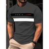 Simple Casual Printed Striped Men's T-Shirt Fashionable Street Men's Summer Top Short Sleeved Loose Oversized T-Shirt