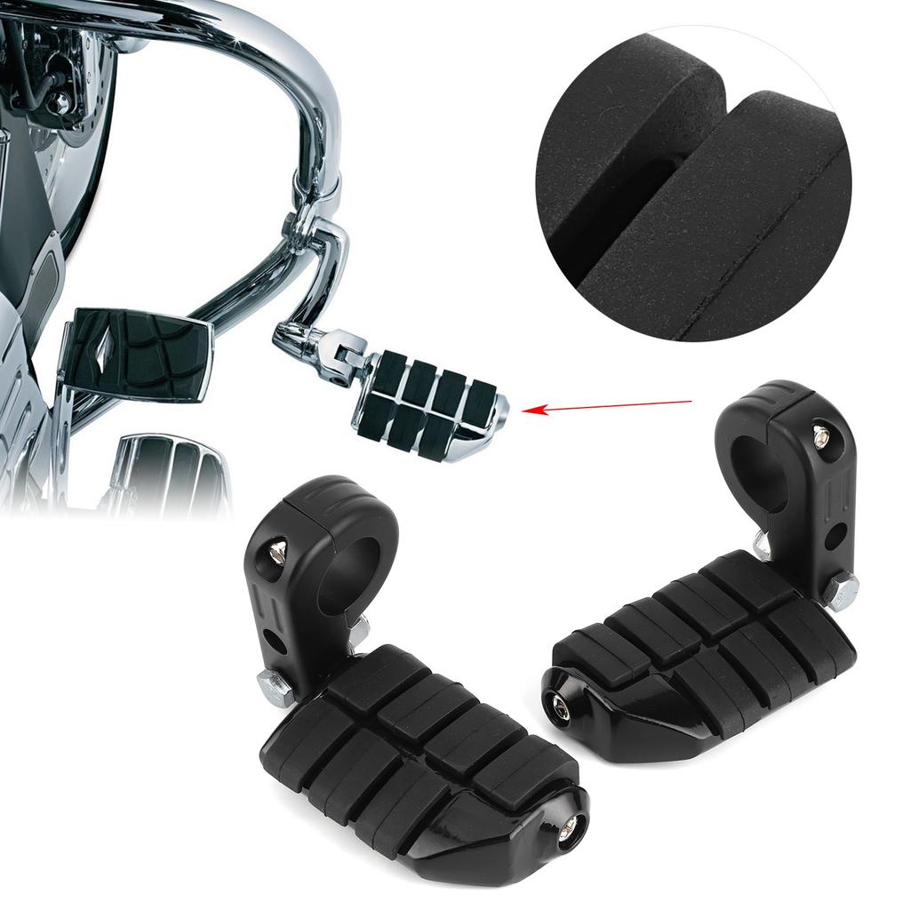 Pair of 1.25in Foot Pegs Footrest with Mounting Brackets Universal for Honda ATV Scooter UTV