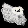 Sweet Double Layered Lace Flower Hair Scrunchies For Women Long Ribbon Bow Tie Girls Big Ruffles Bands Accessorie