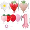 20pcs Strawberry Themed Party Decor Balloons Cute 12inch Strawberry Latex Balloon Kids Birthday Baby Shower Fruit Party Supplies