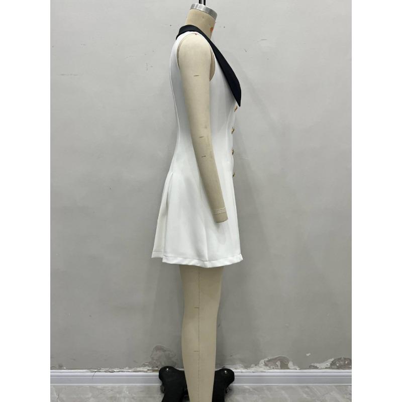 A Sleeveless and Elegant Cinched-waist Dress for Women