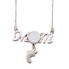 Heat Thermal Transfer Pendant Necklace Sublimation Blanks Mom Footprint Pendant Clavicle Chain Bezel Pendant Necklace