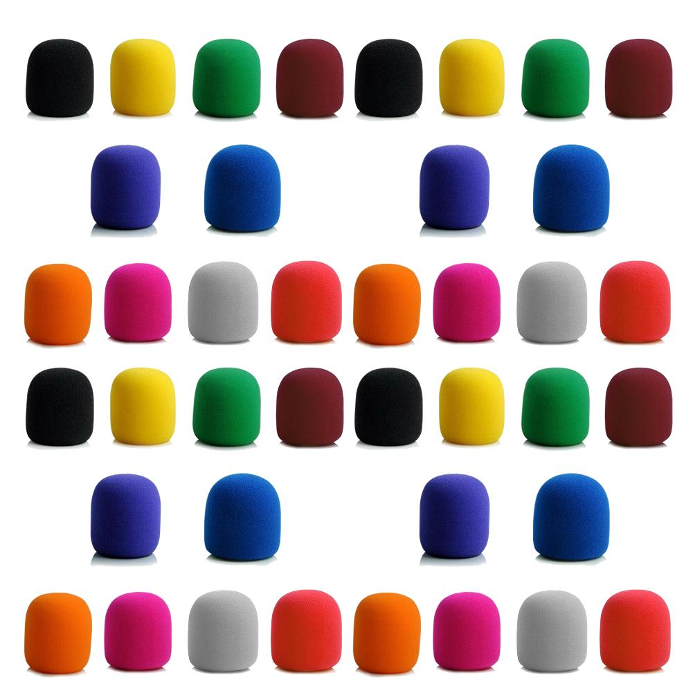 50-10pcs Practical Microphone Foam Colorful Mic Sponge Cover Professional Studio Windscreen Mic Cap Music Speaker Cover