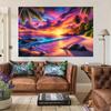 2D plane 1 piece of tropical sunset beach scene background banner suitable for living room bedroom office and home