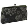 Senshishuin Nishijin Brocade Clasp Flat Pouch Floral (Lined) (Black Pattern)