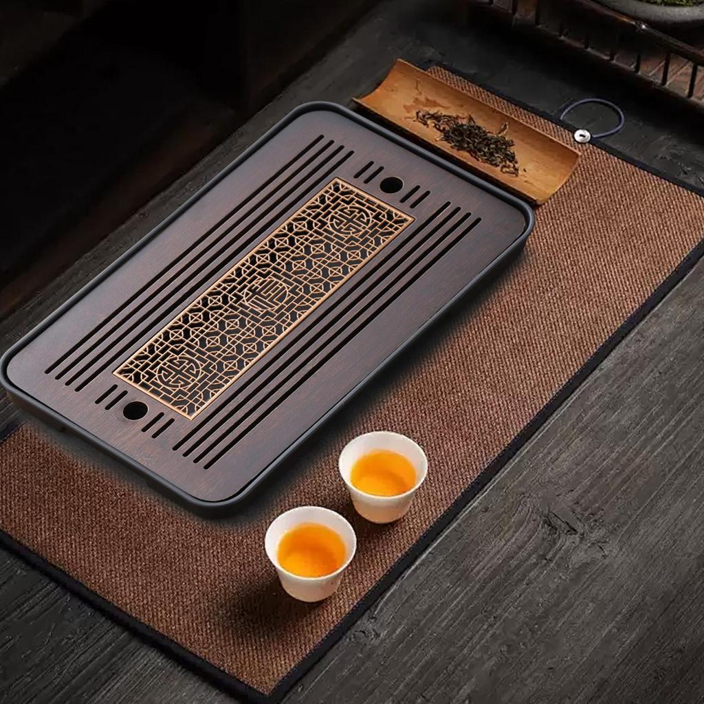 New Chinese Style Bamboo Tea Tray With Water Storage Drainage Tea Table Tea Tray For Household Office Home Tea Set Accessory