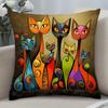2D Flat - An Abstract Cat Design Pillowcase
