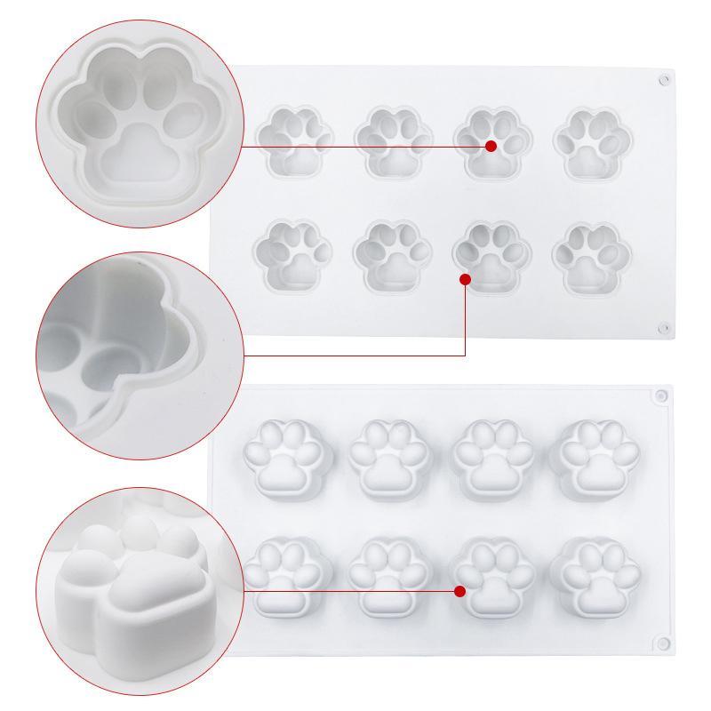 3D Cat Claw Mousse Cake Silicone Mold Diy Chocolate Jelly Pudding Mold Making Ice Tray Home Baking Accessories Wedding Crafts