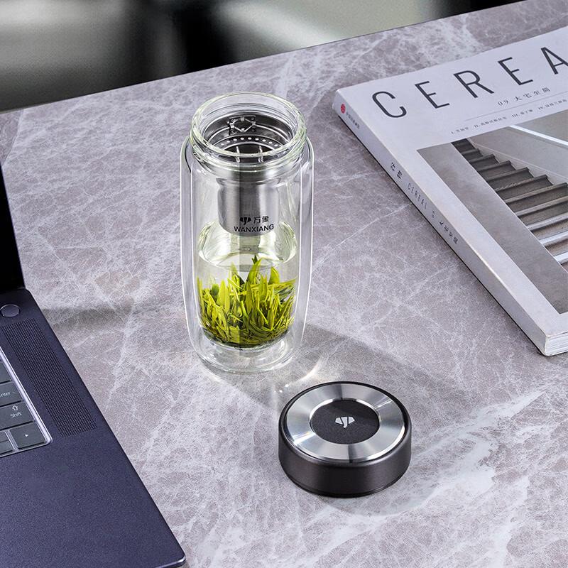Wanxiang Double-Layer Borosilicate Glass Tea Cup with Infuser
