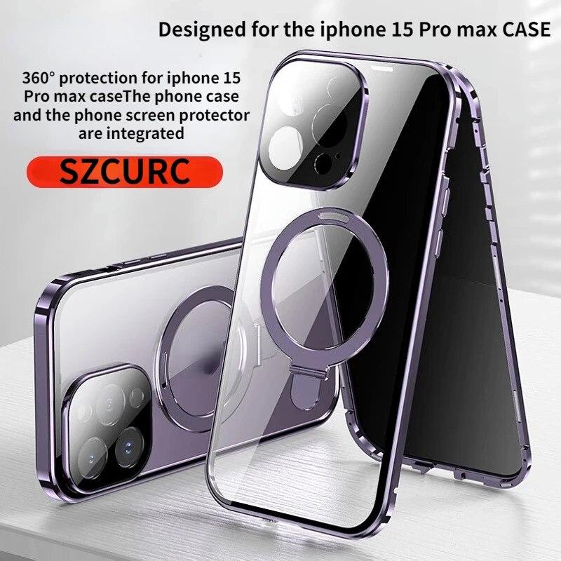 

Полная защита на 360° для Iphone 15 Pro Max. Чехол для экрана конфиденциальности в сочетании с подставкой для телефона. Держатель для Iphone 14 Pro 15 Plus 13 Pro Max. For iPhone 12 серебряный