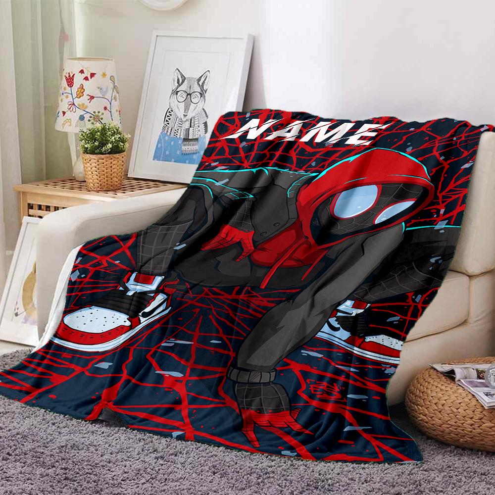 Custom Name "Spider-Man: Spider-Verse" blanket for Couch & Bed, Plush Cozy Fuzzy Blanket Super Soft & Warm Blankets for Fall and Winter. 090820