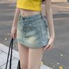 Summer Women Gothic Fashion Design 2000s Aesthetic American Vintage Mini Denim Skirt Harajuku Gyaru Y2k Hot Streetwear