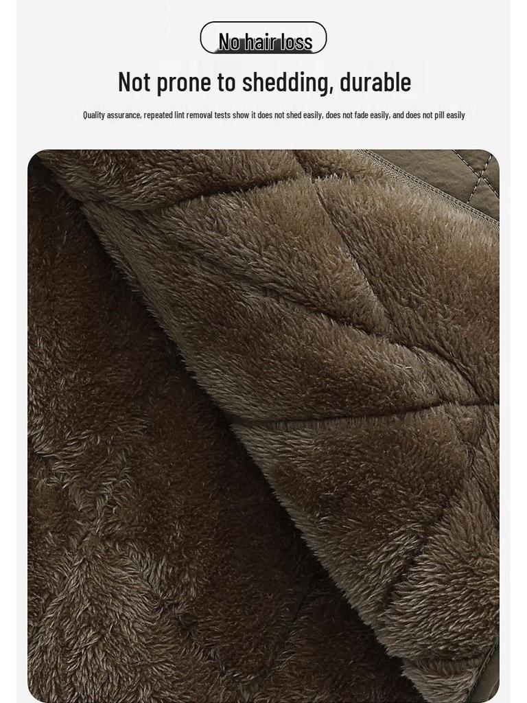 Men's Thickened Flannel-Lined Cotton Jacket - Autumn/Winter, Loose Fit, Plus Size, Warm Base Layer Outerwear