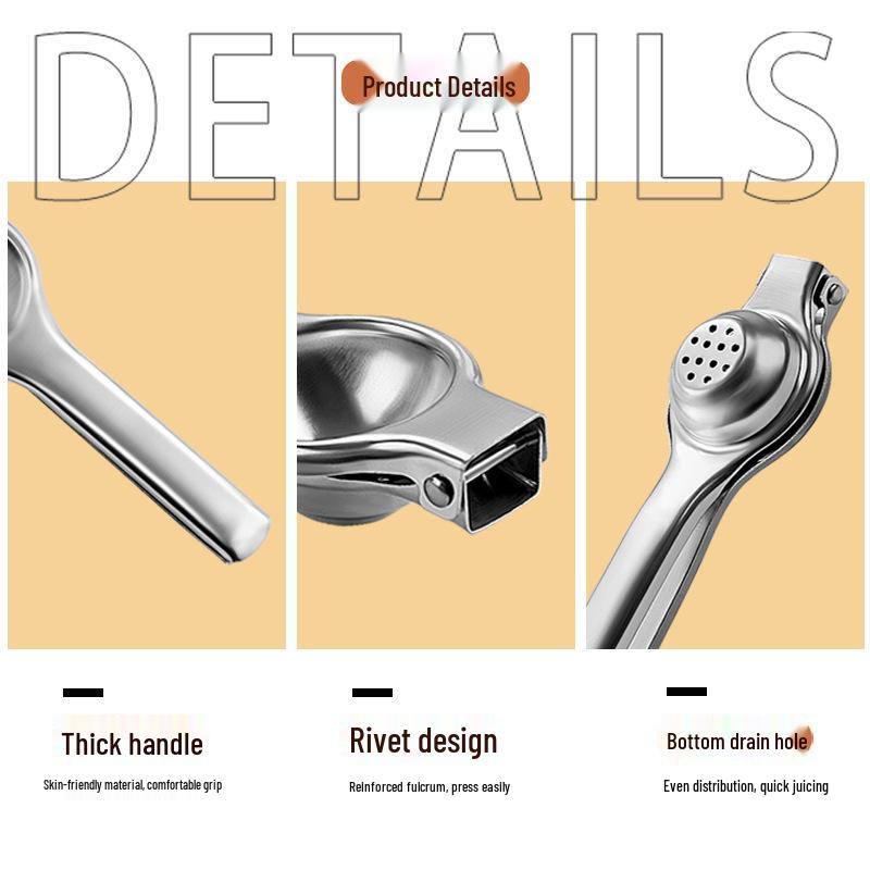 Lemon & Orange Hand-Press Juicer - Stainless Steel Manual Squeezer