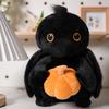 TreasuringU Halloween Bird Crow Pumpkin Plush Playthings Soft Material Pillow Black Bird Stuffed Plush Doll Halloween Party Decoration