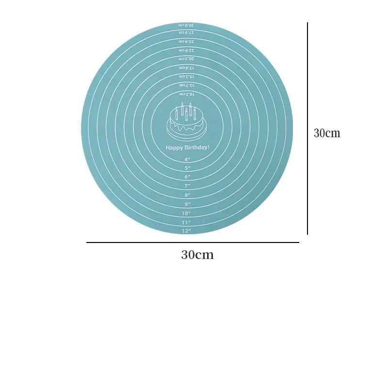 1/3Pcs Food-grade Silicone 30cm Circular Pad Kneading Mat Placemat Kitchen Baking High Temperature Resistant Non-Slip Dough Mat