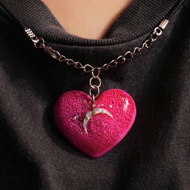 Love Gem Patch Keychains Mold DIY Epoxy Craft Necklace Keychain Jewelry Mold