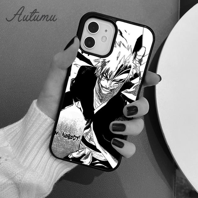 Bleach Ichigo Kurosaki Anime Pouzdro na telefon pro iPhone 11 12 13 14 Pro Max mini X XR XS SE 2020 6S 7 8 Plus Galaxy S21 S22 skořepina