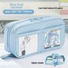 "2024 Volcano Transparent & Dirt-Resistant Pencil Case for Female Students - Large Capacity, High-Value Stationery Box"