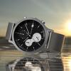 Lilianthal Berlin Solar Chronograph Watch with Date Limited Made in Silver Men's Display, Edition, Germany, C01-LE-SLR-3-B023A,