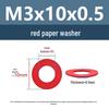 Yigu Red Mica Paper Washer Gasket M2-M20 Flat Washer