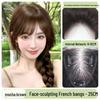 Women's Real Hair Wig Pieces - Human Hair Top Hairpiece with Fake Bangs