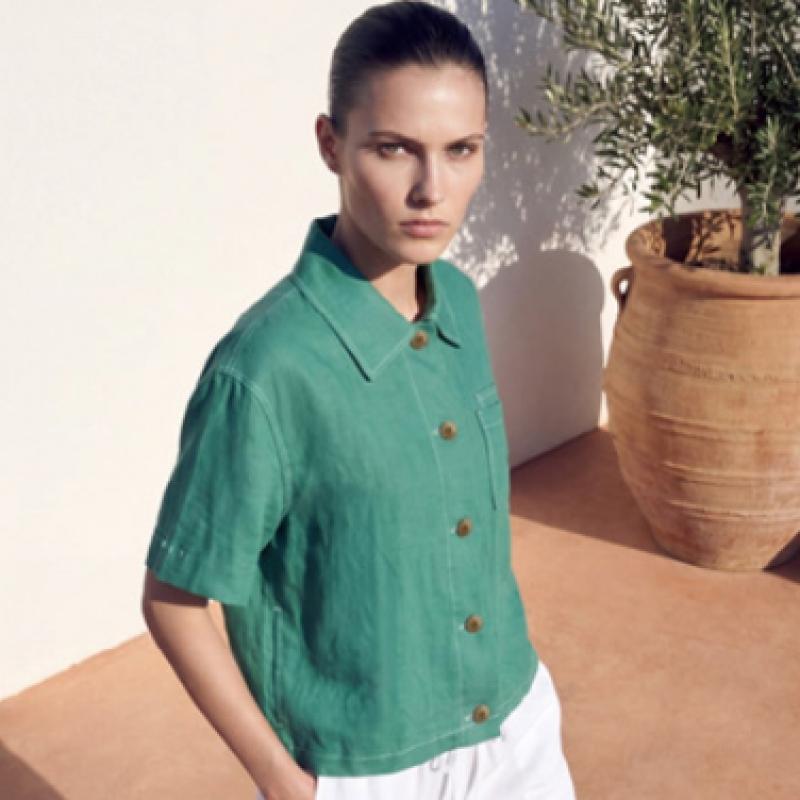 Lacalo Women S Linen Blended Short Sleeve Jacket