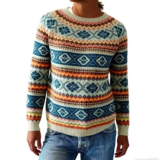 

Women Sweater Round Neck Long Sleeve Patchwork Color Pullover Tops Loose Fit Autumn Winter Knit Tops Knitwear L