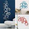 24 stuks Achtergrond Cirkel Spiegel Tegels Acryl 24 stuks DIY Kunst Decor Muurstickers Slaapkamer Sticker
