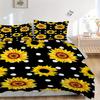 3Pcs Sunflower Pattern Printed Bedding Set, Breathable And Soft, Machine Washable, Christmas Gift, Suitable for Bedroom Decoration, 15165
