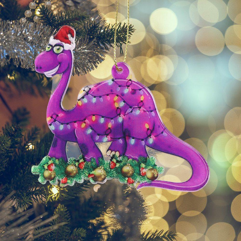 2D Christmas Tree Dinosaur Pendant Acrylic Decorative Acrylic Christmas Tree Decoration Hanging Dinosaur Pattern