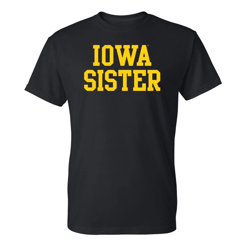 Iowa Hawkeyes Sister Basic Block T-Shirt- Black