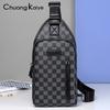 ChuongKaiye genuine breast bag men's business messenger bag trendy shoulder bag large capacity casual satchel plaid