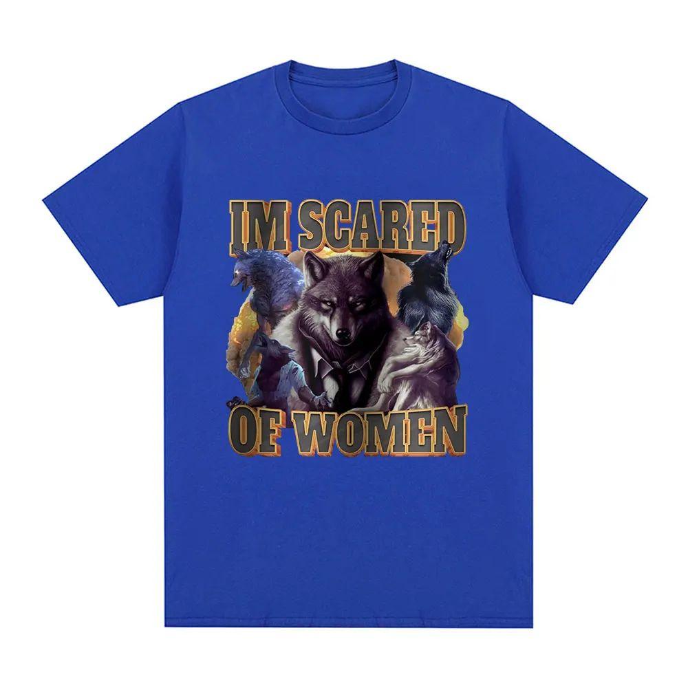 Funny Wolf Meme T Shirts Men Women Fashion Vintage T-shirt Casual Cotton Cozy Short Sleeve Utumn and Winter Innerwear T-shirts