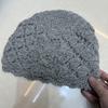 Autumn and winter double-layer handmade crochet three-dimensional flower versatile warm mohair headgear fashion woven hat women