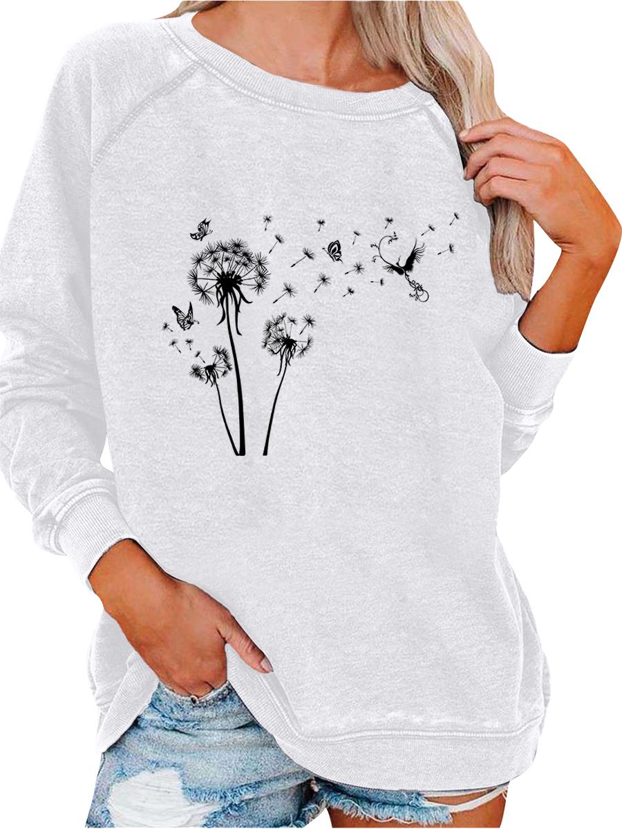 Women s Oversized Pullover Sweatshirt Spring/Fall Sweatshirt Fashion Print Top Versatile Top S