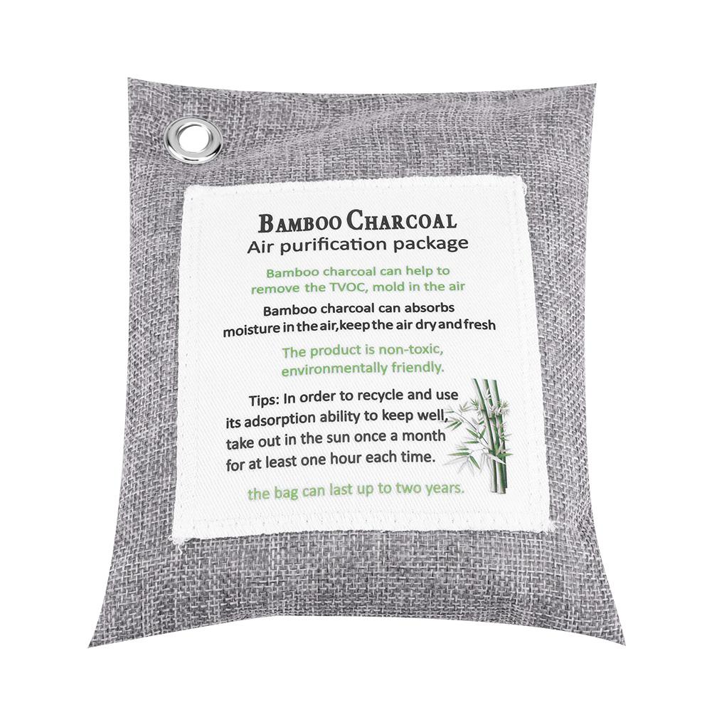 8 Couleurs   Sac Purifiant Charbon Actif Bambou Purificateur d'Odeur Désodorisant Voiture Gris