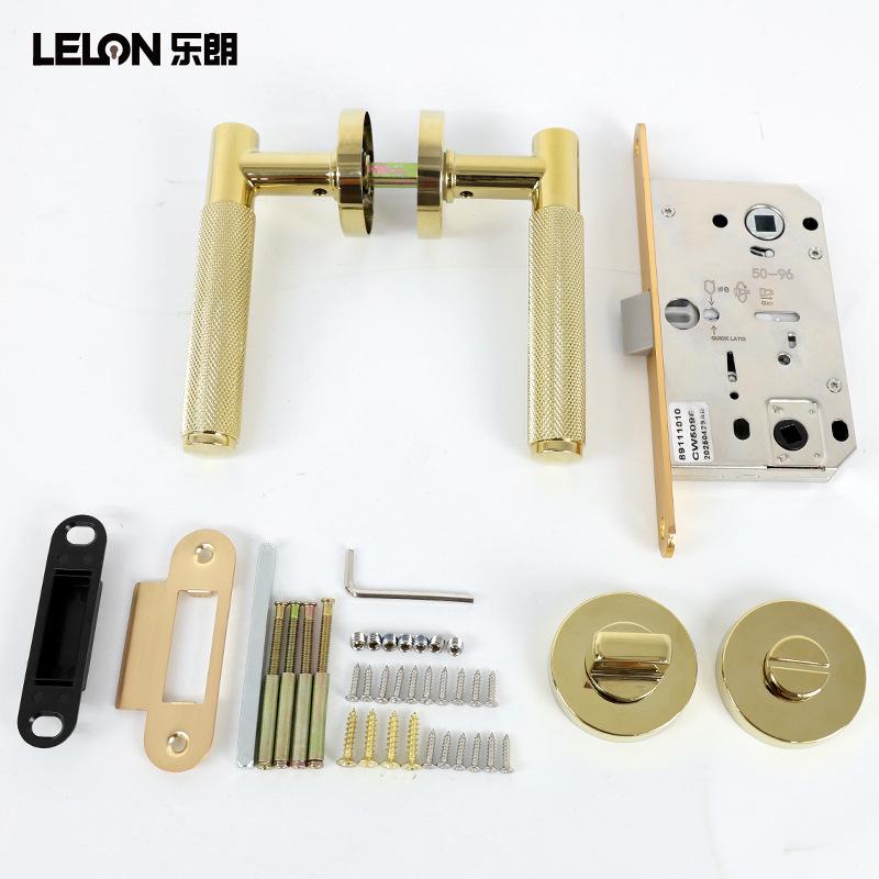 American Style Knurled Door Lock Set for Bedroom and Bathroom Doors